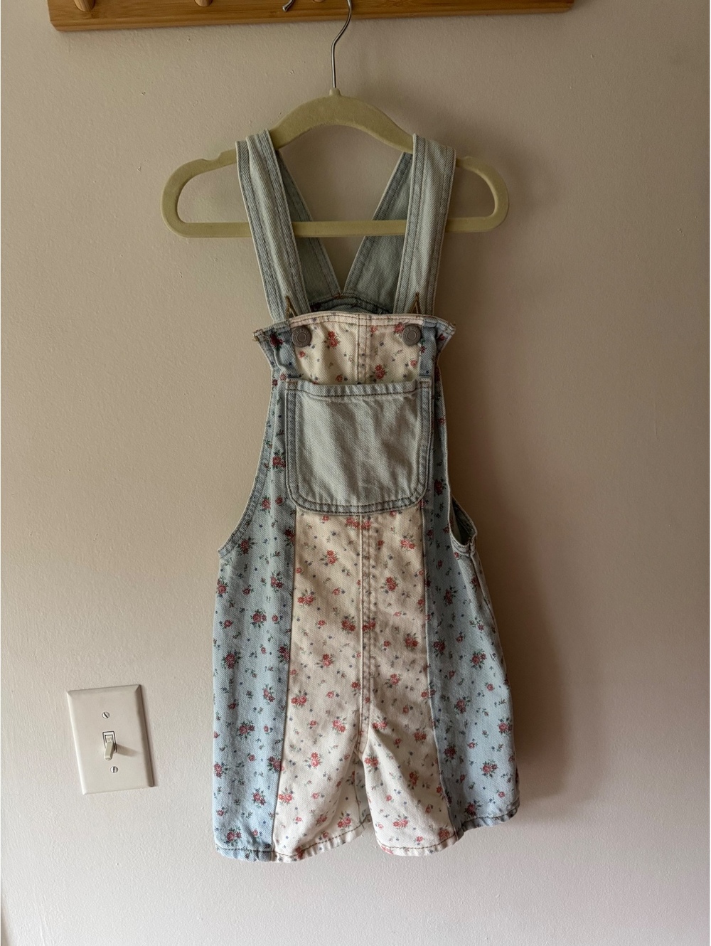 NWOT Old Navy Floral Denim Shortalls